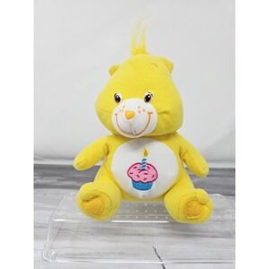 Care Bears Plush Birthday Bear by Nanco‎ 2006 Stuffed Animal 7" Yellow Toy